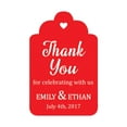 thumbnail image 1 of 100 PCS Personalized Paper Tags Thank You For Celebrating Custom Wedding Favor Hang Tags, 1 of 1