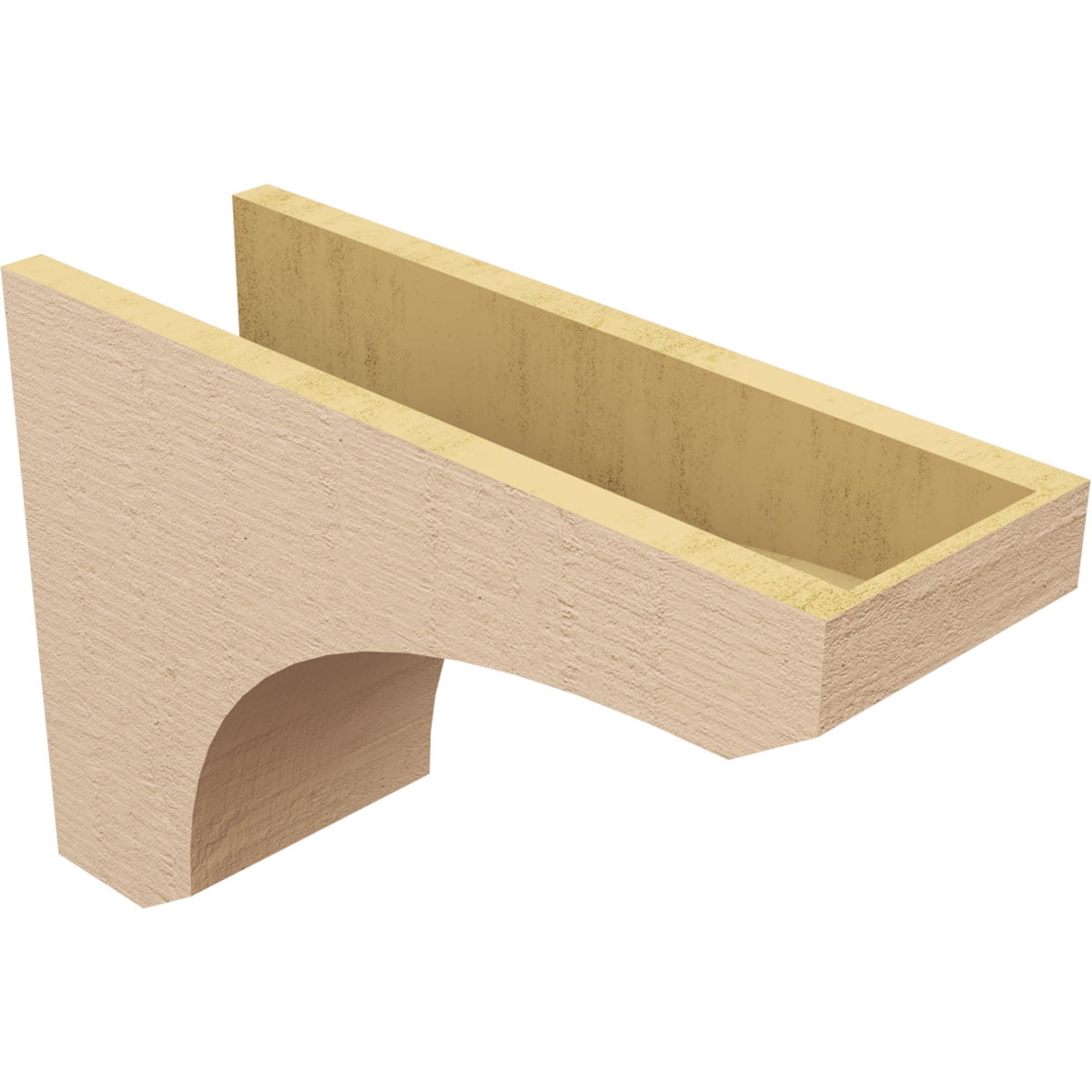 7"W x 21"D x 14"H Classic Legacy Rough Cedar Woodgrain TimberThane Corbel, Primed Tan