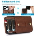 thumbnail image 3 of Compatible with iPhone XR Case Wallet with Slide Credit Card Holder, Flip Premium PU Leather Hidden Kickstand Classic Retro Heavy Duty Protective Cover for iPhone XR,Brown, 3 of 8