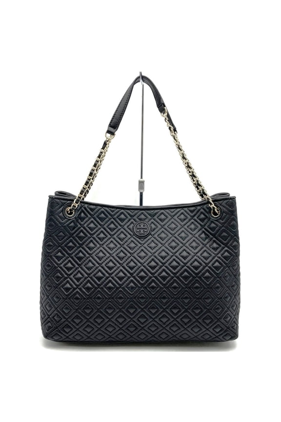 Pre-Owned TORY BURCH Tory Burch Tote Bag Shoulder Chain Leather Black Women's