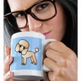 thumbnail image 2 of 3drose, Cute Apricot Poodle Blue Paw Print Background, 11oz Mug, 2 of 6