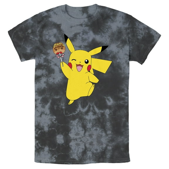 Men's Pokemon Halloween Pikachu Jack-O'-Lantern Caramel Apple  Graphic Tee Black/Charcoal 2X Large