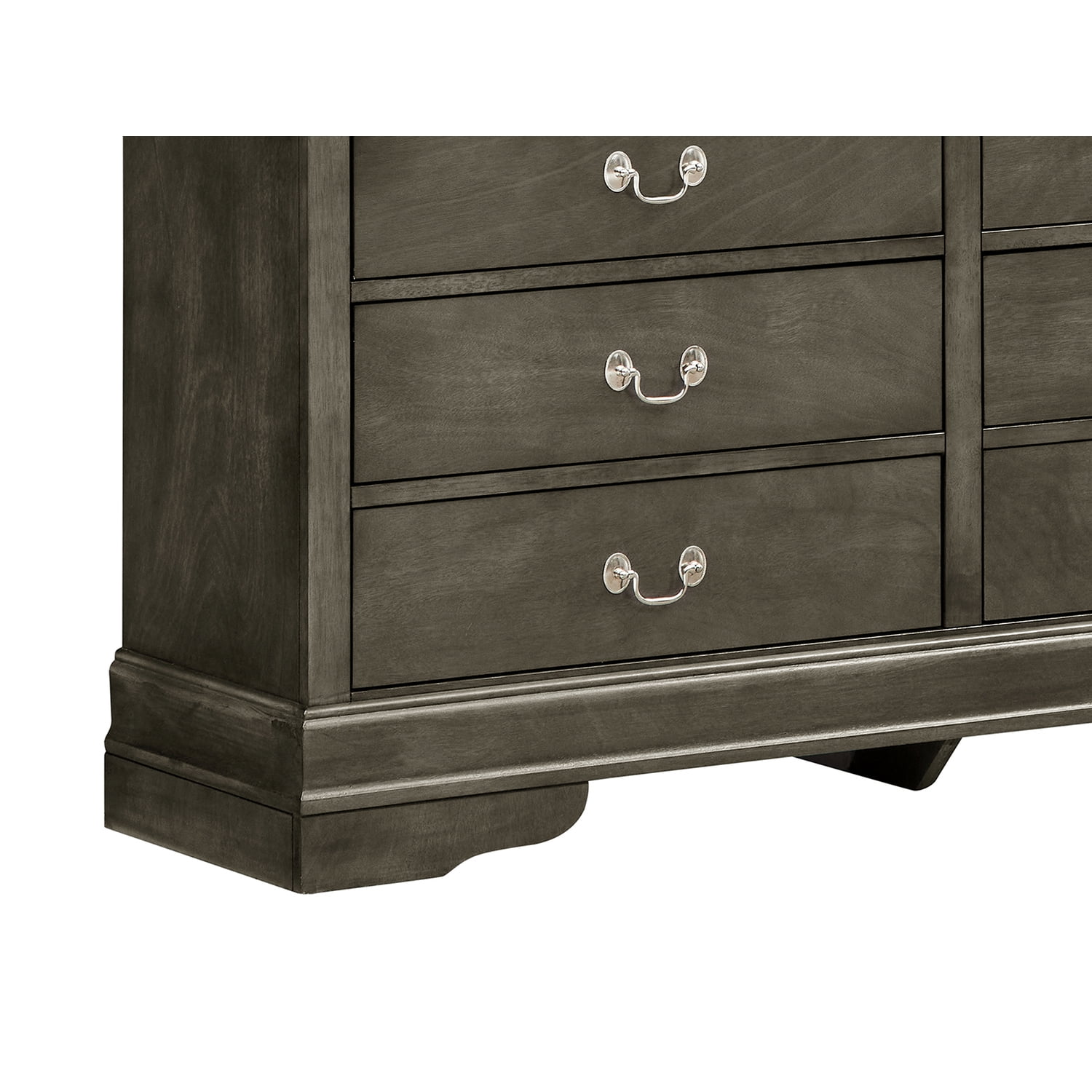 louis philippe dresser grey Phillipe 2 6-Drawer Gray (33 in. X 16 in. X 57 in.) Davy