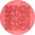thumbnail image 1 of Ahgly Company Indoor Round Oriental Red Industrial Area Rugs, 7' Round, 1 of 4