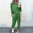 thumbnail image 2 of BLOCLOALO 2 Piece Lounge Set Pullover Crewneck Sweater Women's Outfit Crewneck Pullover Tops and Long Pants Sweatsuits Long Sleeve Tops Sweatpants and Sweatshirt Set Womens Lounge Outfit Green Xl, 2 of 5