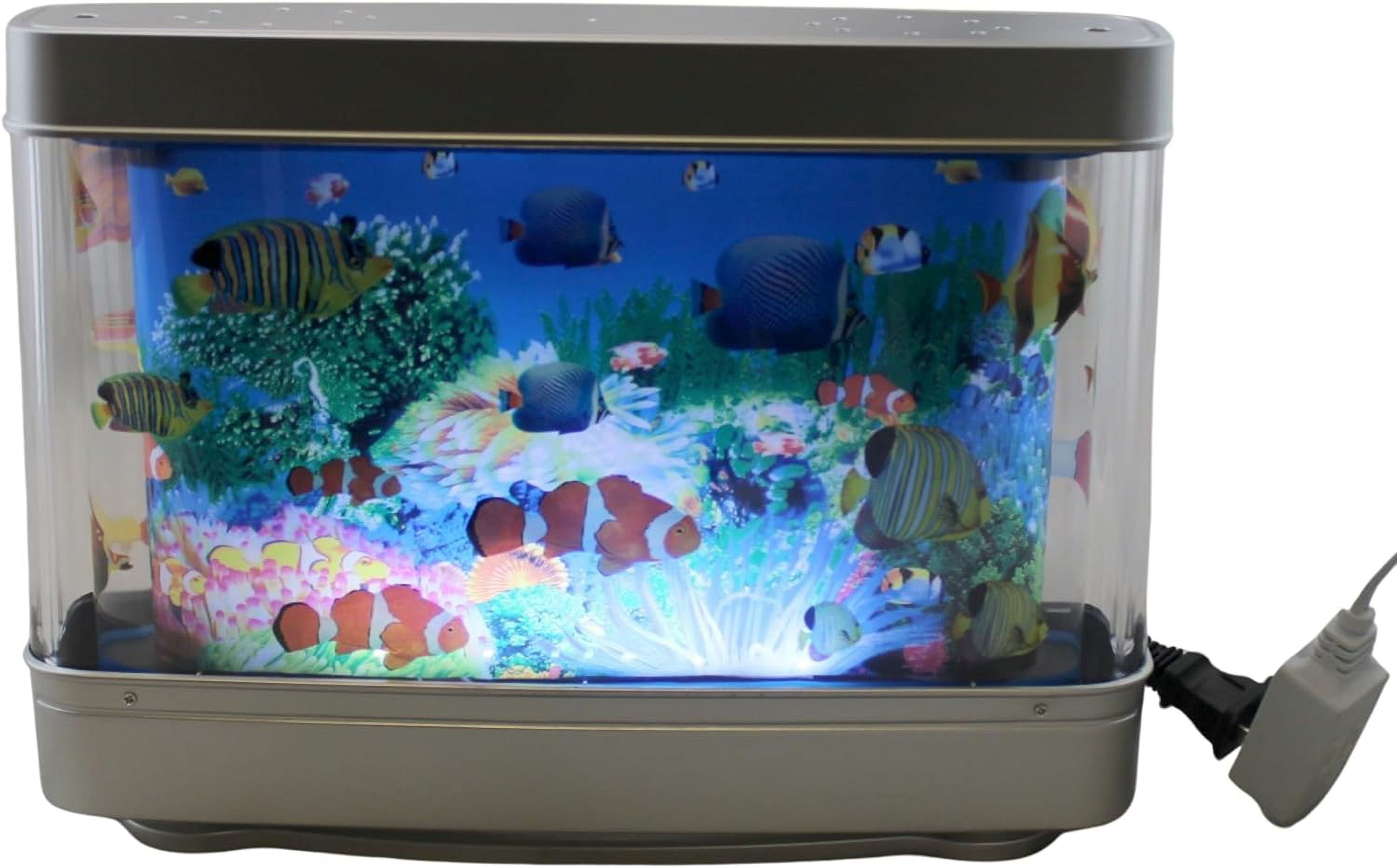 Realistic Moving Tropical Fish Aquarium Lamp – Soothing Night Light for Home, Bedroom, and Living Room Décor – 110V USA
