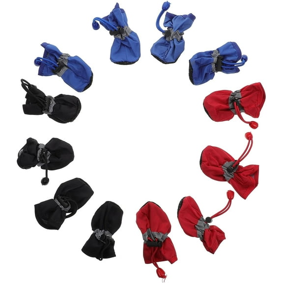 3 Sets Dog Shoes, Waterproof Dog Boots Dogs Paw Protector Dog Winter Booties Warm Snow Pet Boots for Small and Medium Pets, 3 Colors, Size S