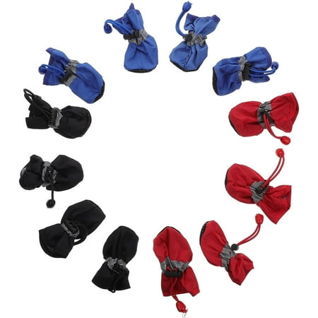 3 Sets Dog Shoes  Waterproof Dog Boots Dogs Paw Protector Dog Winter Booties Warm Snow Pet Boots for Small and Medium Pets  3 Colors  Size S