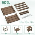 thumbnail image 6 of KINGYES 2-Tier Outdoor Side Table Set of 2, HDPE All Weather Adirondack Small Patio Tables, For Garden Balcony Pool Indoor, Brown, 6 of 11