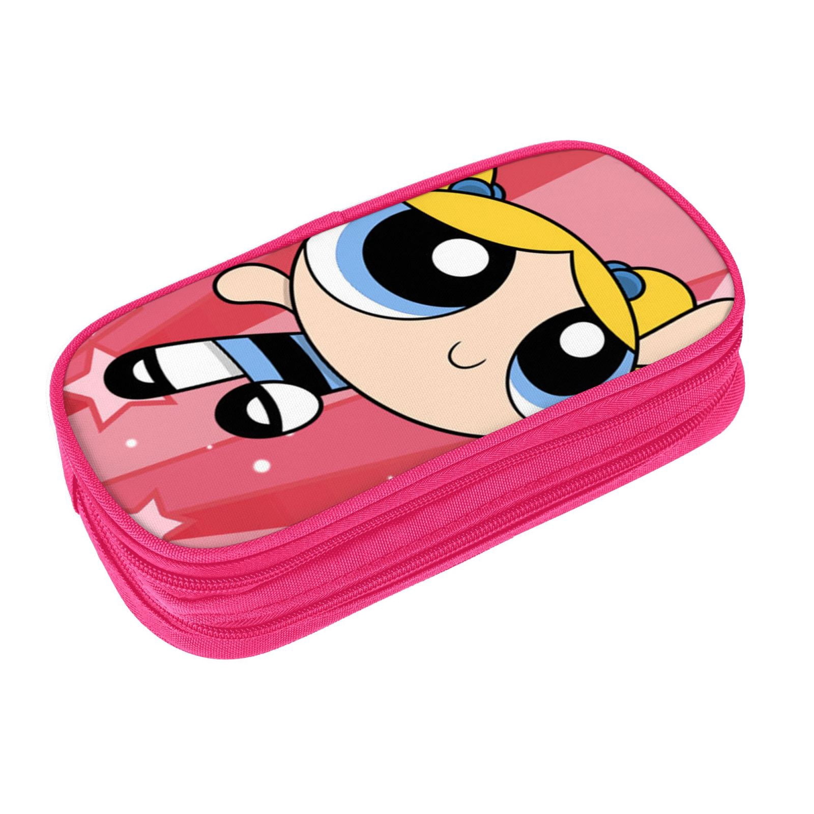 The Powerpuff Gi-rls Pencil Case Large Capacity Pencil Pouch Penbag Office Stationery Organizer Travel Makeup Bag Pink