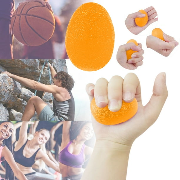 Ejercitador de fuerza para dedos con forma de huevo de silicona de alta elasticidad para entrenamiento de agarre, herramienta de descompresión para agarre manual para adultos y niños, fortalecedor de