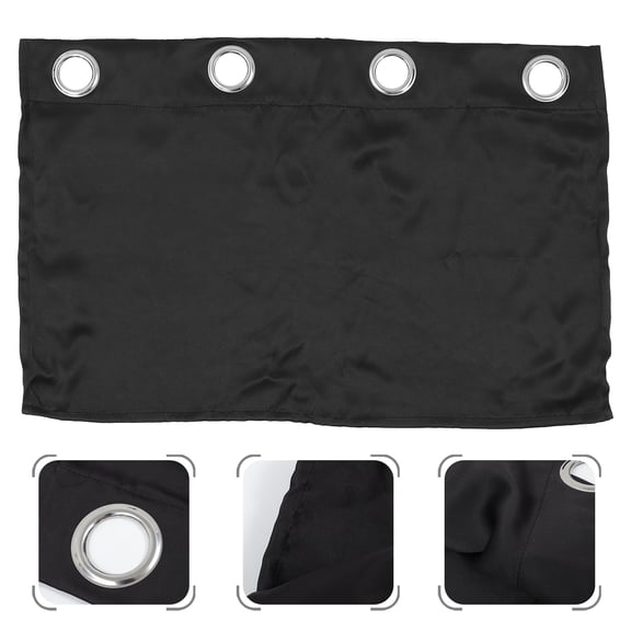 ELAYARD Home Kitchen Door Curtain Black Short Window Curtain Pure Color Design