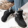 thumbnail image 5 of HEWUQI Women's Winter Snow Boots Platform Plush Cuff Mid Calf Boots Waterproof Lug Sole Lace up Hiking Shoes Black Size 8, 5 of 7