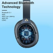 سماعات الرأس النشطة لإلغاء الضوضاء ankbit e700 مع ldac ، سماعة بلوتوث لاسلكية 60 ساعة