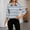 Gray, variant on gbyLJF Women's 3/4 Length Sleeve T-shirts Striped Printed V-Neck Collared Tops Summer Trendy Casual Shirts 2026