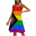 thumbnail image 1 of Progress Pride Flag Back Lacing Backless Dress Square Neck New Plus Size Elegant Women Dress Progress Progress Progress Pride, 1 of 5
