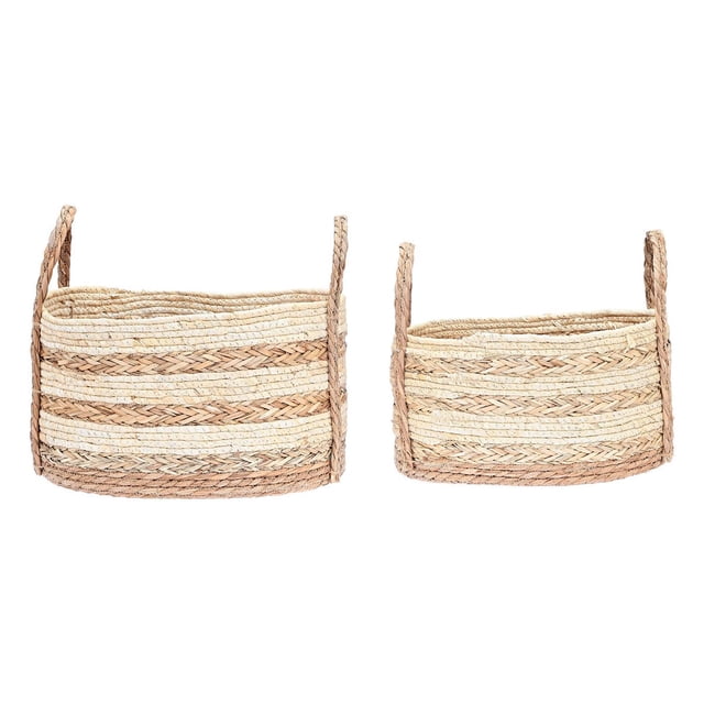 2 Canastas Grandes Home & Home Tejidas Natural