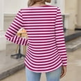 thumbnail image 4 of Kixjoy Womens Long Sleeve Tops Plus Size Button Down V Neck Shirts Fall Casual Lightweight Tunic Tops Fashion Travel Geometric Print Outfits for Women, Hot Pink M, 4 of 4