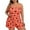 Orange, variant on Fengactive Women's Plus Size Pajama Set Cute Cartoon Print Sleepwear Cami Top and Shorts Loungewear