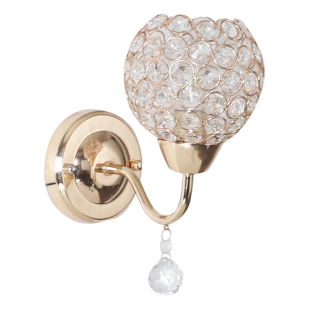 Aplique de pared de cristal de lujo Gold E27 Lámpara de montaje en pared Accesorio de iluminación para cabecera Estándar Zulema lámpara de pared