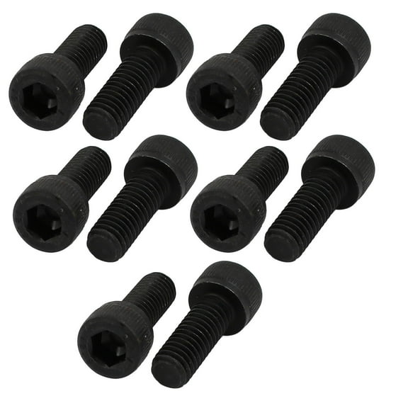 10pcs M6x16mm 12.9 Grade Hex Socket Cap Left Hand Thread Screw Bolt Black