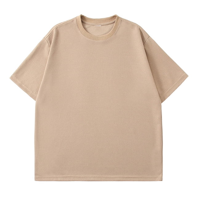ameIAEA Mens Summer Causal Shirts Short Sleeve Crewneck Tee Tops Solid Color Basic T-Shirts