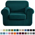 thumbnail image 1 of CHUN YI Stretch 2-Piece Checks Sofa Cover with Cushion Cover Slipcover, 1 of 6