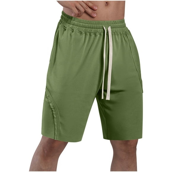 asjyhkr Shorts de Gym pour Hommes à Cordon Taille Élastique Shorts Athlétiques Respirants Amples Extensibles Shorts d'Entraînement