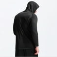 thumbnail image 3 of Men's Workout Hoodie Shirt Sun Protection Quick Dry Long Sleeve for Gym Running, 3 of 7