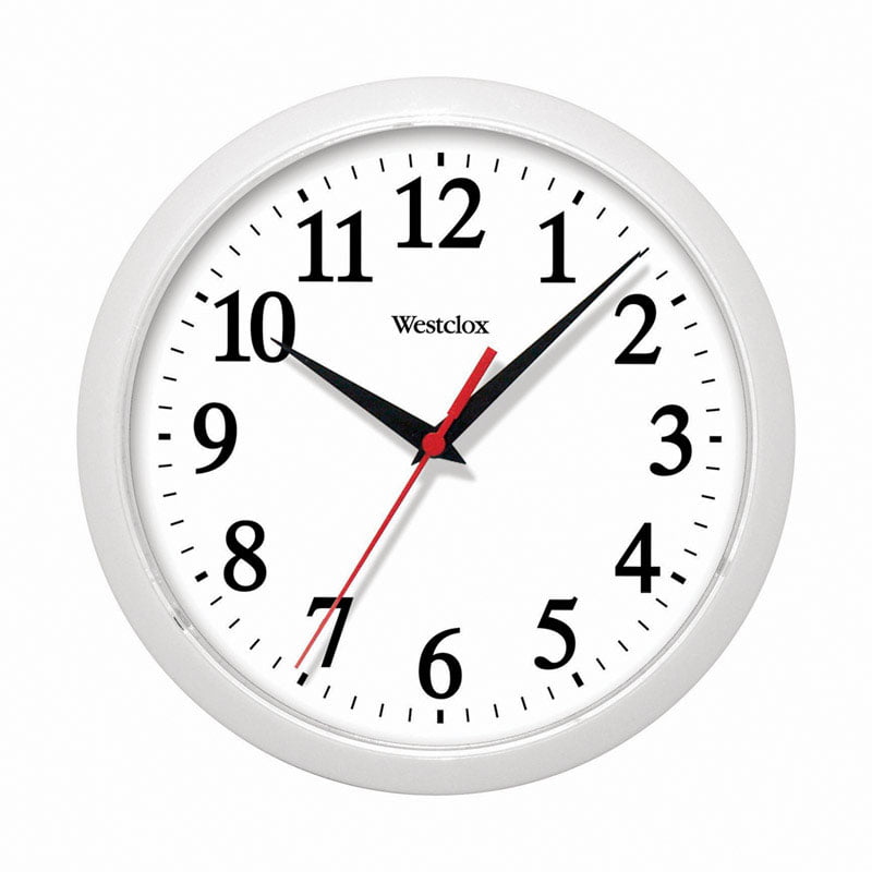 Westclox 10 Inch Diameter White Battery Operated Wall Clock Ship from USA Seller 