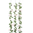 thumbnail image 4 of XmhyTop 3 piezas de 6,56 pies de flores artificiales de rosa de seda para colgar en la boda, guirnaldas para decoración del hogar, exterior e interior, flores (champán), 4 of 5