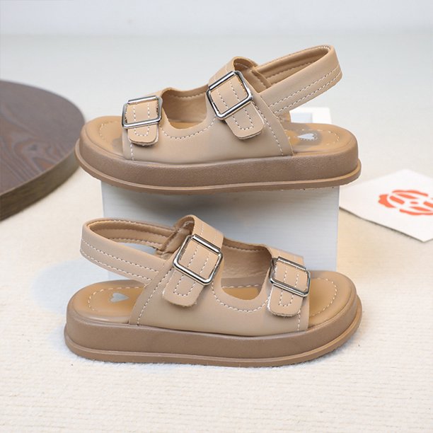 Sandalias Summer Baby Beach Zapatos Niños Suelas suaves sin deslizamiento (33) Caki