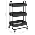 thumbnail image 2 of vidaXL 3-Tier Rolling Kitchen Storage Utility Cart Modern 1-Count, 2 of 7