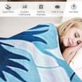 thumbnail image 3 of Creowell Hawaiian Aqua Hibiscus Flower Print Flannel Throw Blanket, Super Soft Lightweight Bed Blanket for Kids Women 40x50in, 3 of 6