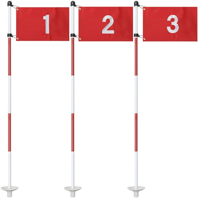 Bandera de golf Dittoven de 6 pies con 3 hoyos de golf y recogepelotas