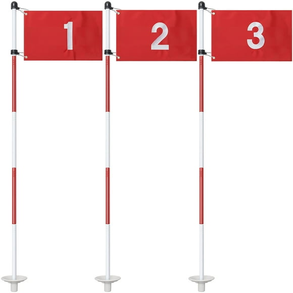 Bandera de golf Dittoven de 6 pies con 3 hoyos de golf y recogepelotas