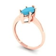 thumbnail image 2 of 1.5 ctw Solitaire Anniversary Ring for Women | Marquise Cut Simulated Turquoise | Hyperallergenic Solid 14K Rose Gold, 2 of 5