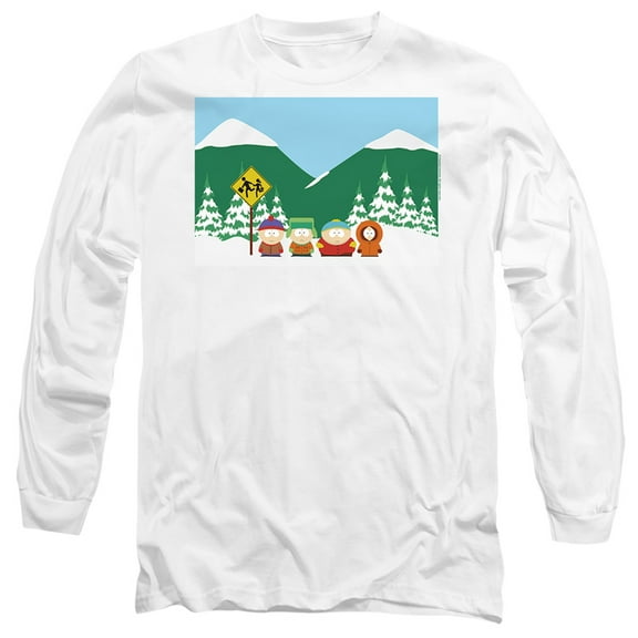 South Park Bus Stop Unisex Adult Long-Sleeve T Shirt,Bus Stop, Medium