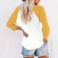 thumbnail image 5 of Hearthz Raglan 3/4 Sleevets for Women V Neck Baseball Shirt Color Block Summer Work Tops for Women Fall Summer Blouses, 5 of 7