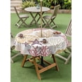 thumbnail image 4 of Outdoor Tablecloth with Umbrella Hole for Patio/Picnic/Party/Camping, Coastal Coral Waterproof Table Cloth Round Cover Washable, Nautical Colorful Conch Seashells Starfish (Dia 54"), 4 of 8