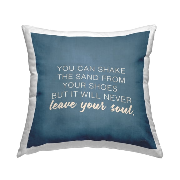 Stupell Industries Sand Never Leaves Your Soul Beach Lover Design by Lux   Me Designs Throw Pillow