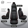 thumbnail image 2 of 2009 for HONDA CIVIC Car Seat Cover, Black and Red Edges Car Seat Covers, Premium Leather 5 Seats Full Set With Lumbar Support Non-slip, 4-Door Sedans Only, Beautify the Interior of Old Cars, 2 of 7