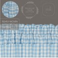 thumbnail image 5 of VHC Brands Annie Blue Buffalo Check Farmhouse Ruffled Prairie Short Panel Curtain Set 63x36x19, 5 of 8