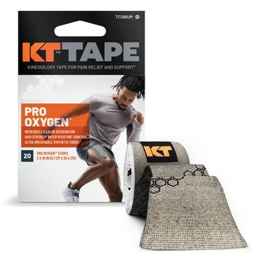 KT Tape Pro Oxygen Kinesiology Tape with Celliant Infrared Technology, Titanium, 20 Count