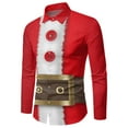thumbnail image 3 of Mens Christmas Long Sleeve Button Down Shirt Casual Slim Fit Dress Shirts, 3 of 4