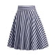 thumbnail image 2 of TaTaai High Waist Striped Pleated Skirt Women's Elastic Waist A-Line Midi Casual Long Skirt Lightweight Summer Skirt Gift, 2 of 6