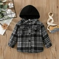 thumbnail image 3 of URMAGIC Toddler Baby Boy Girl Long Sleeve Plaid Shirts Hoodie Jacket T-Shirt Top Coat Fall Winter Clothes 1-6 Years, 3 of 3