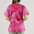 thumbnail image 6 of Women's Valentine's Day Scrub Top V Neck Cute Heart Printed Scrub Tops Valentine's Day Nursing Uniform Shirts Tops with Pockets, 6 of 6