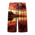 thumbnail image 4 of JIKNTTR Men's Drawstring Walk Short Summer Fashion Printed Shorts Elasticated Waisted Beach Pants Stylish Summer Beach Stretch Short, 4 of 5