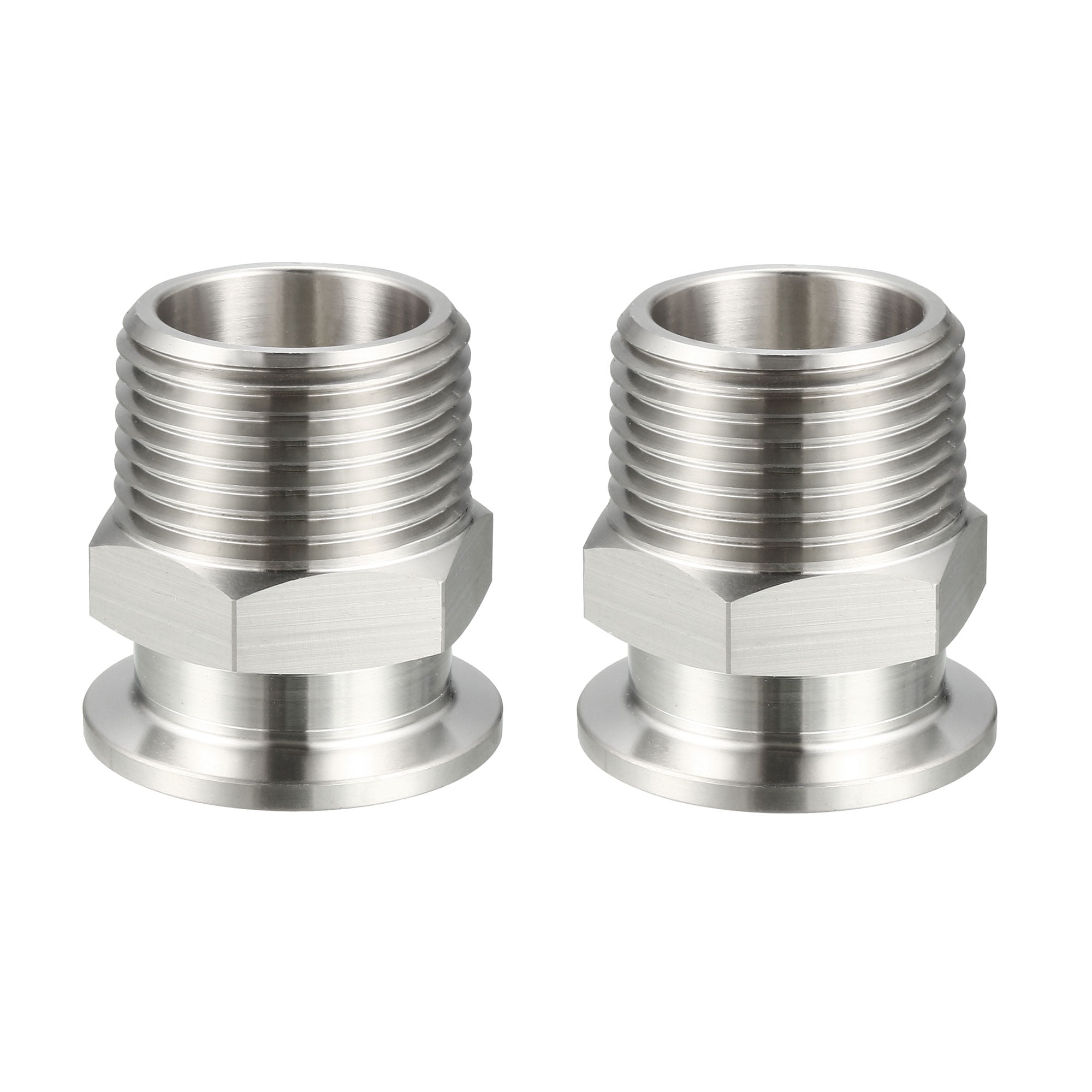 Sanitary Pipe Fittings KF25 Male Threaded 1 PT to Clamp OD 40mm Ferrule 2Pcs